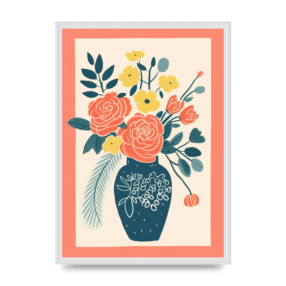 Lively Vase with Radiant Hues and Vivid Blooms