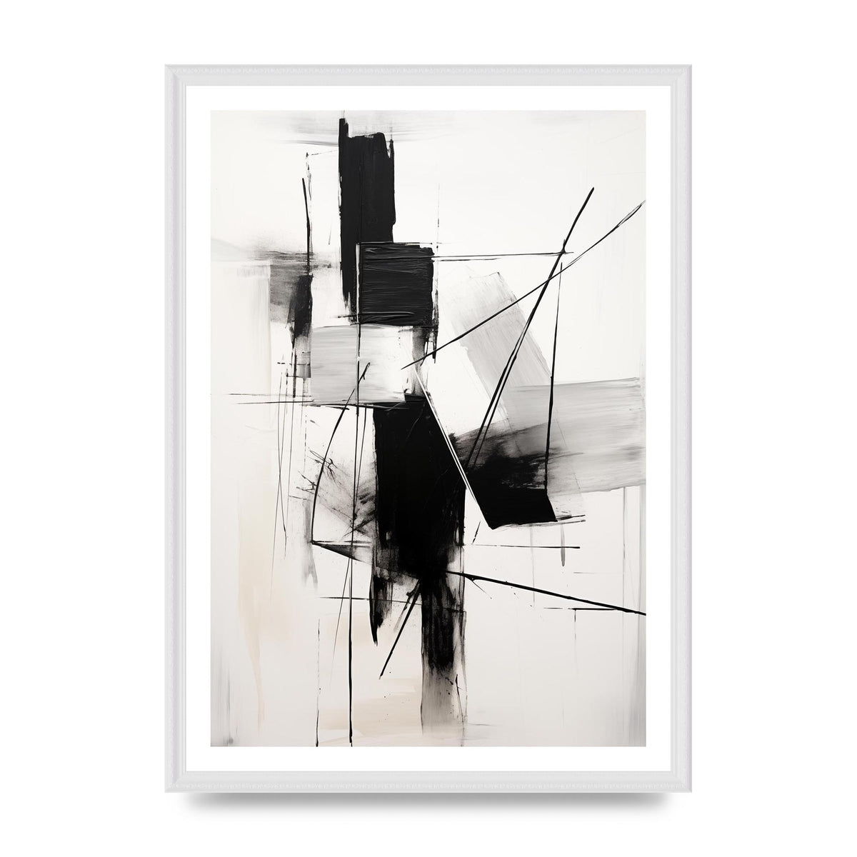 Dynamic Charcoal Composition in Black and White