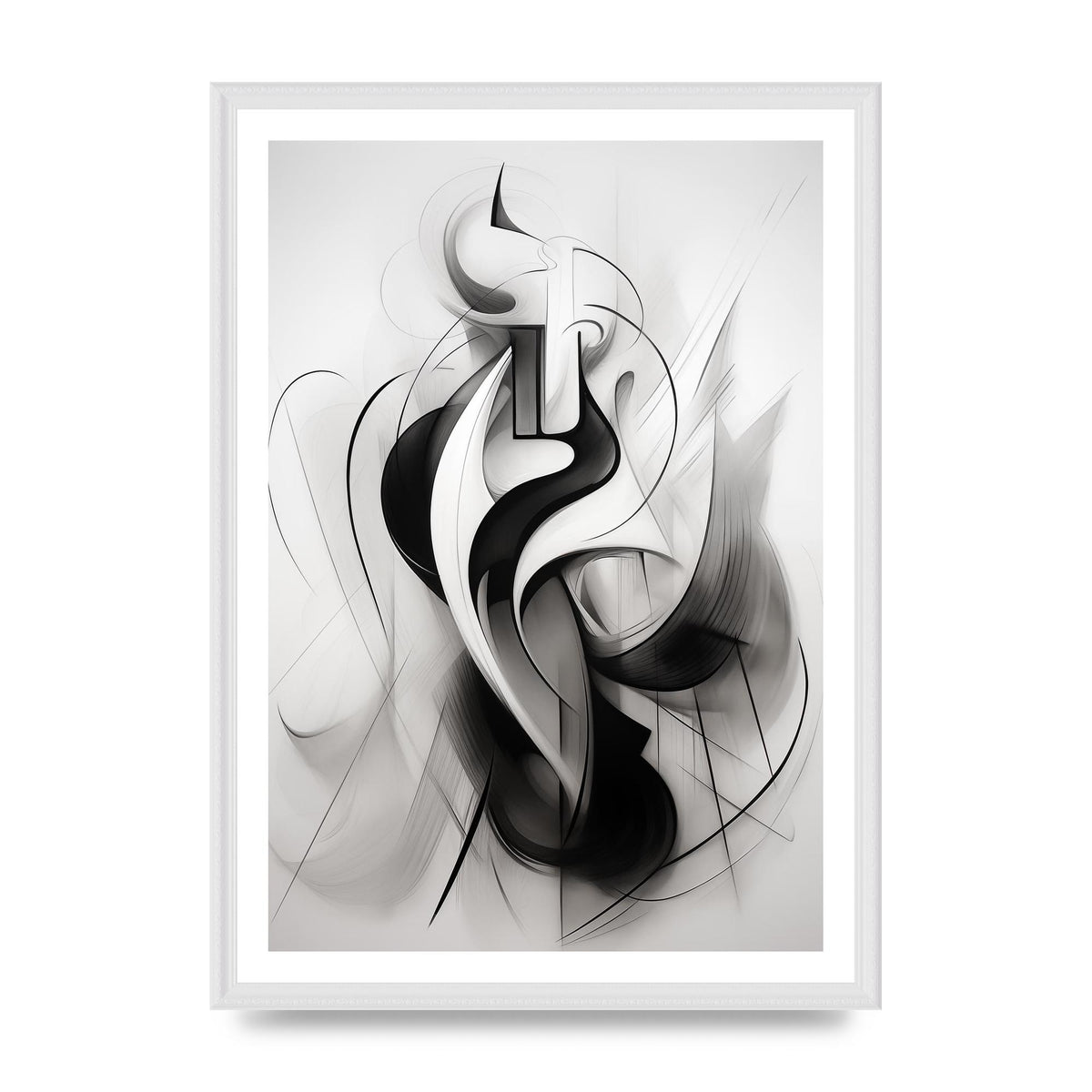 Stylish Ink Drawing with Flowing Lines