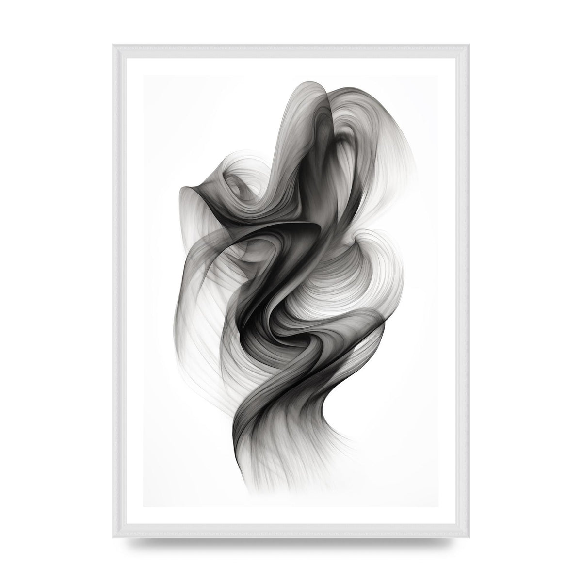 Minimalistic Flowing Black and White Ink Lines