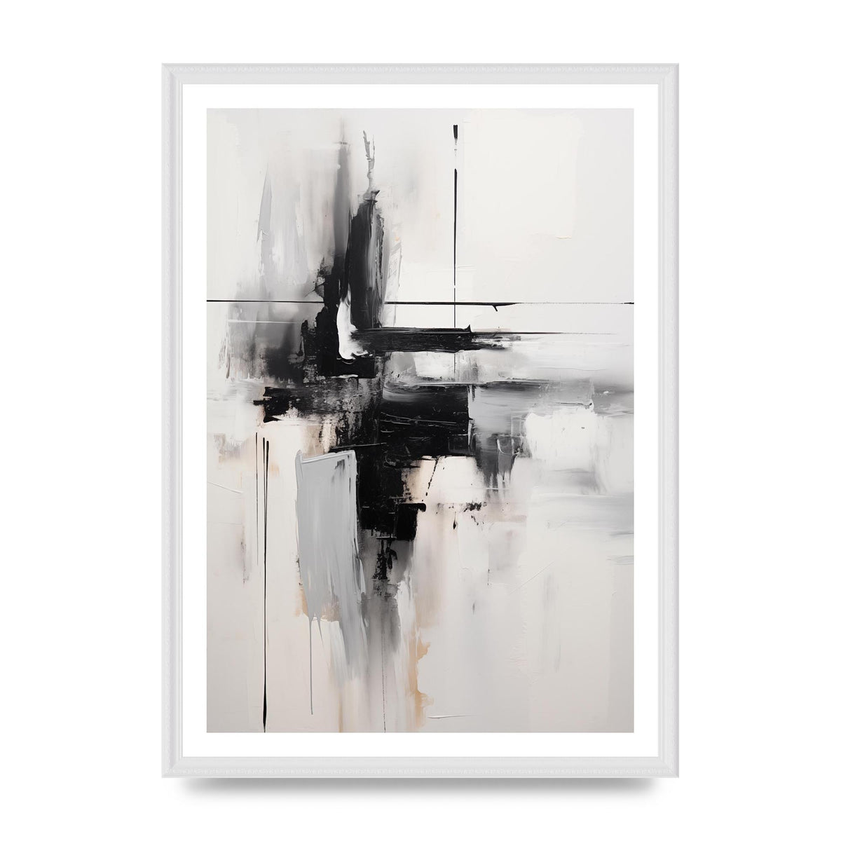 Abstract Cerulean Oil with Swirling Brushwork