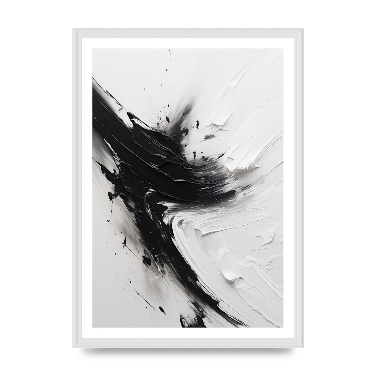 Enigmatic Monochrome Oil with Tumultuous Brushwork