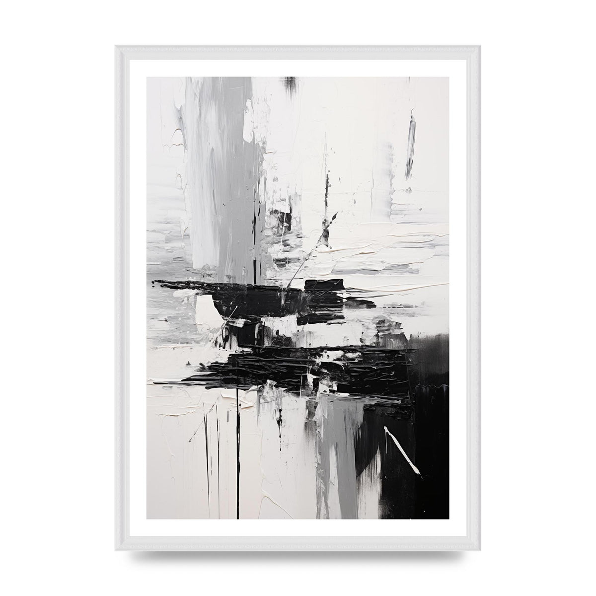 Dynamic Black and White Oil with Abstract Motion
