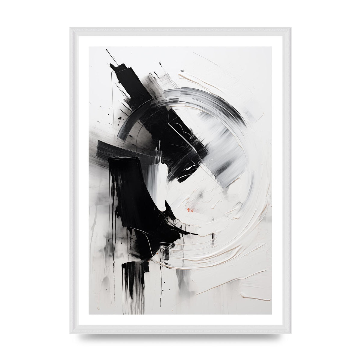 Layered Black and White Emotional Painting