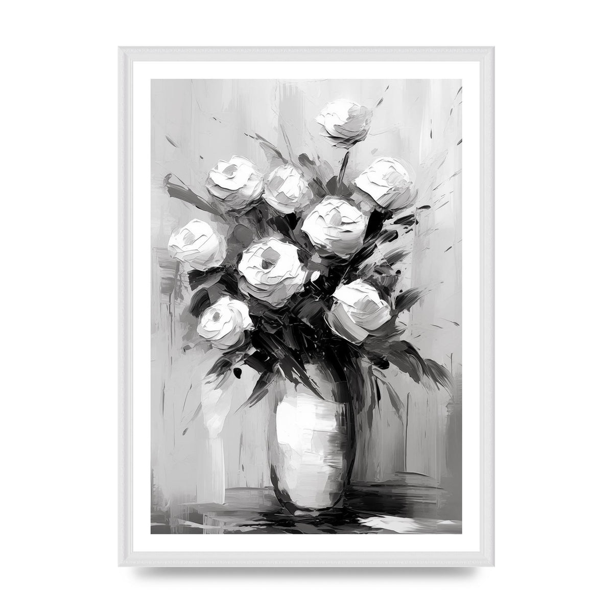 Abstract Harmony in Black and White Acrylic