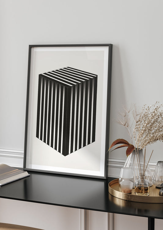 Mesmerizing Geometric Black and White Print