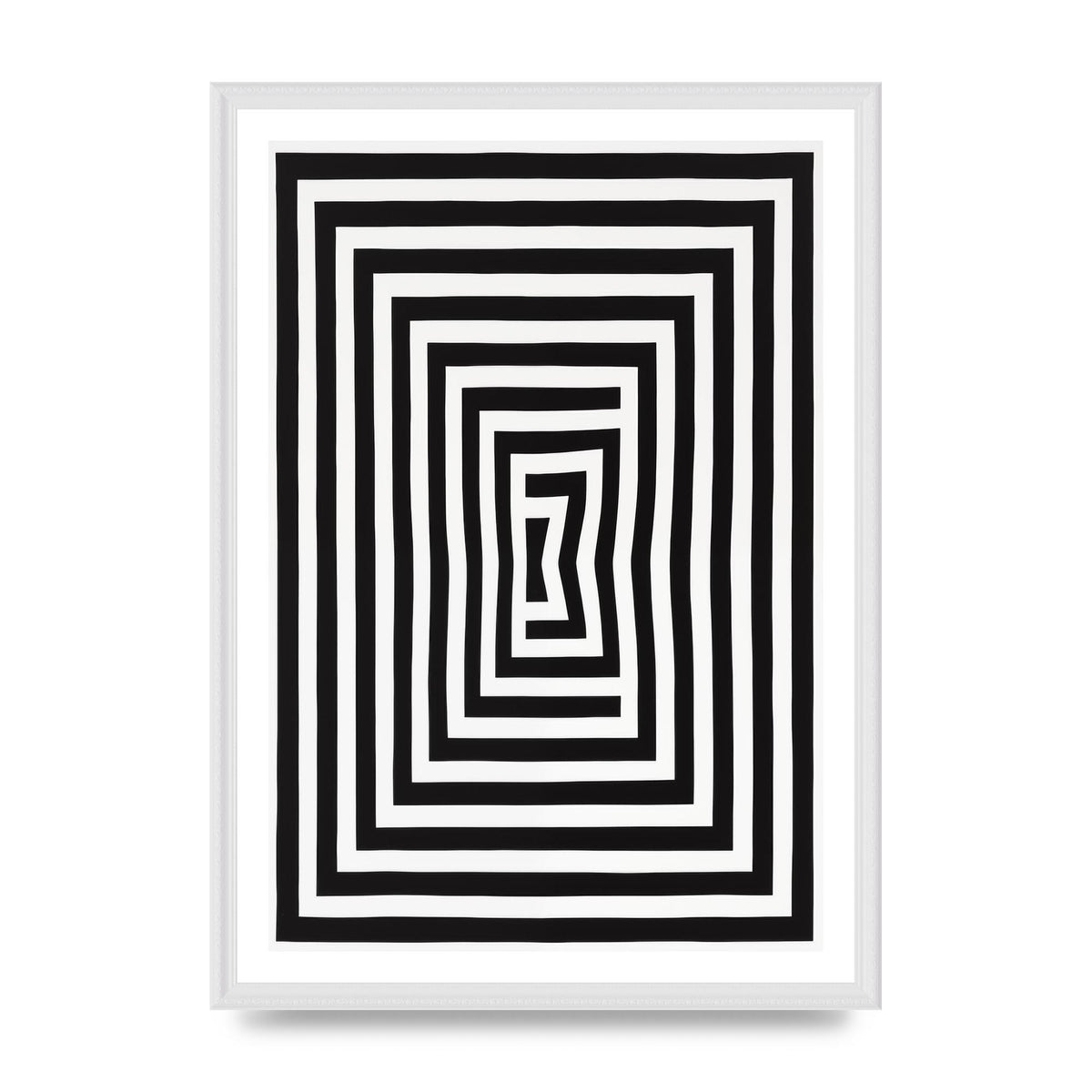 Minimalist Geometric Depth in Black and White