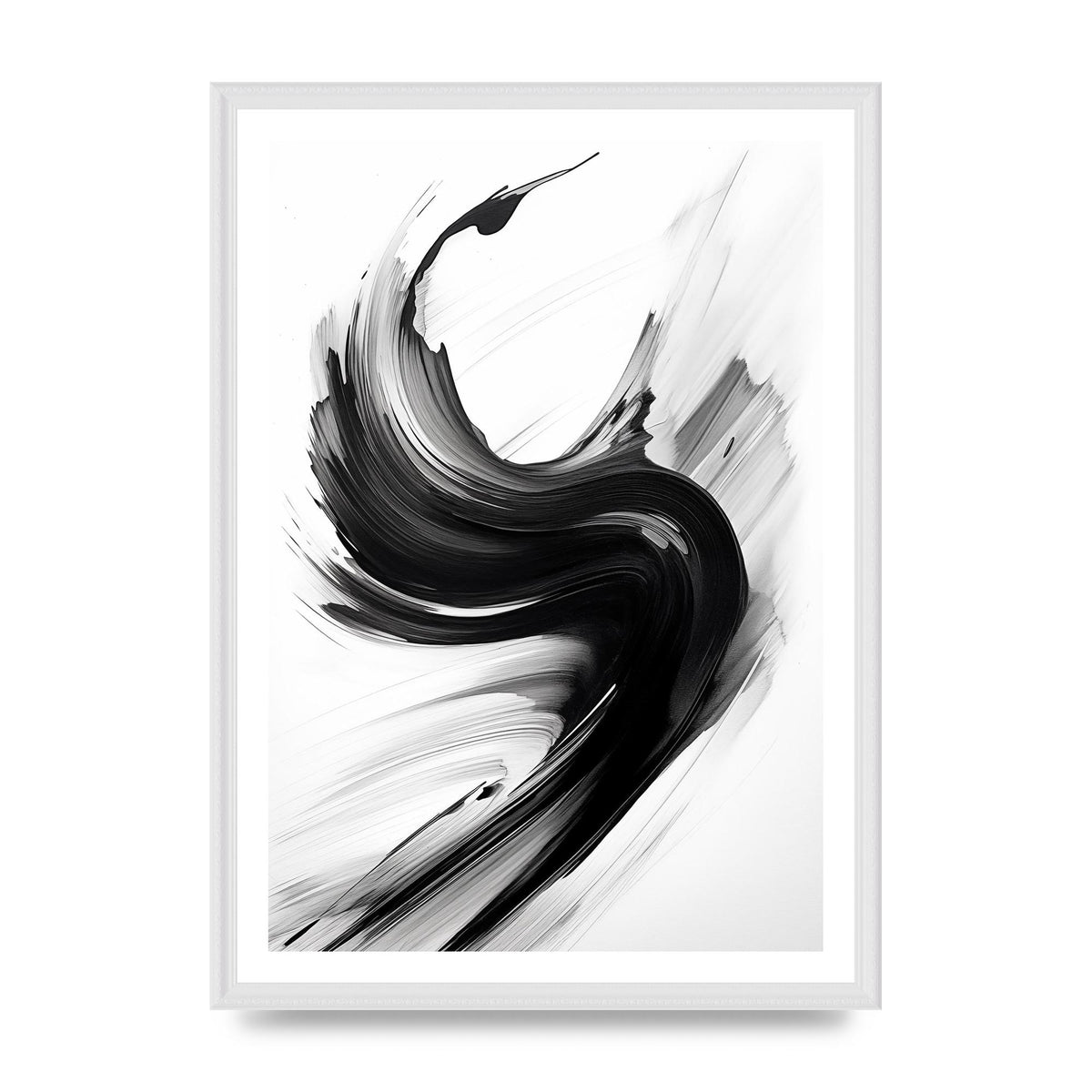 Black and White Waves in Abstract Strokes