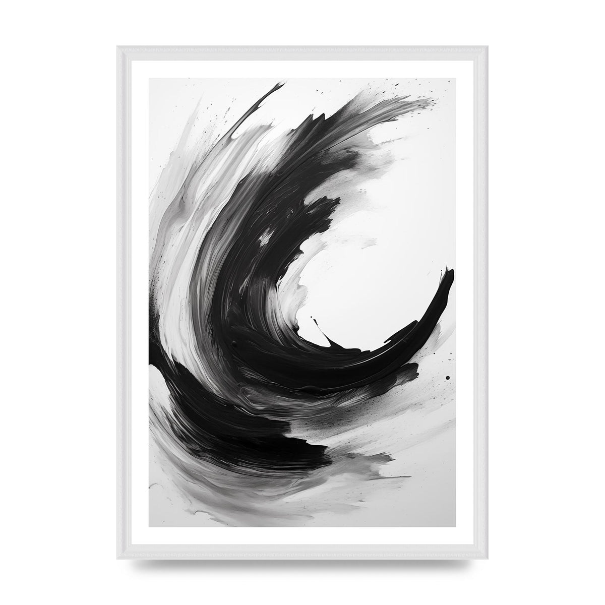 Abstract Tranquil Waves in Black and White