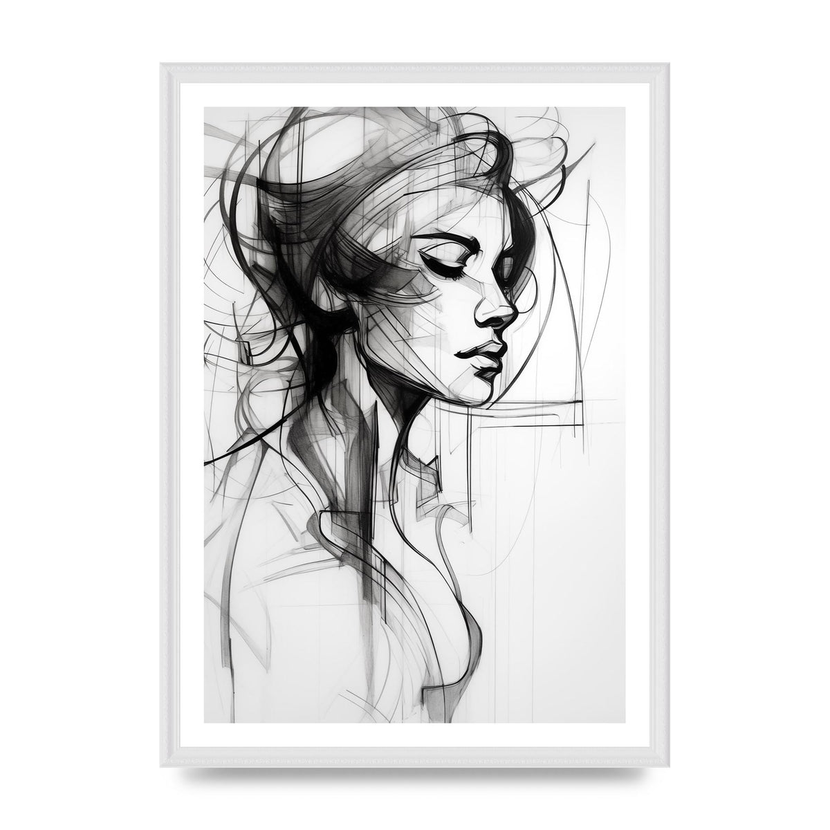 Captivating Black and White Abstract Figure