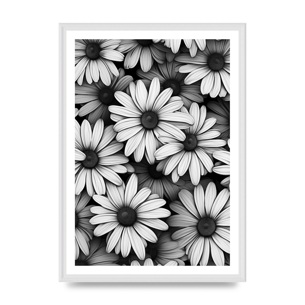 Monochrome Daisy Impressionist Art