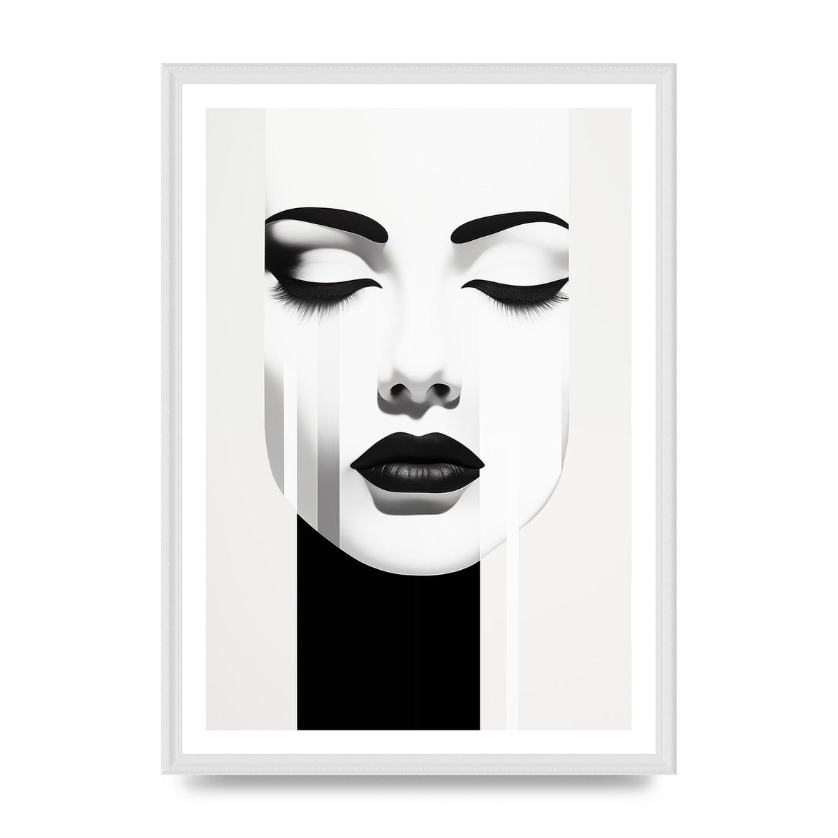 Black and White Abstract Minimal Portrait