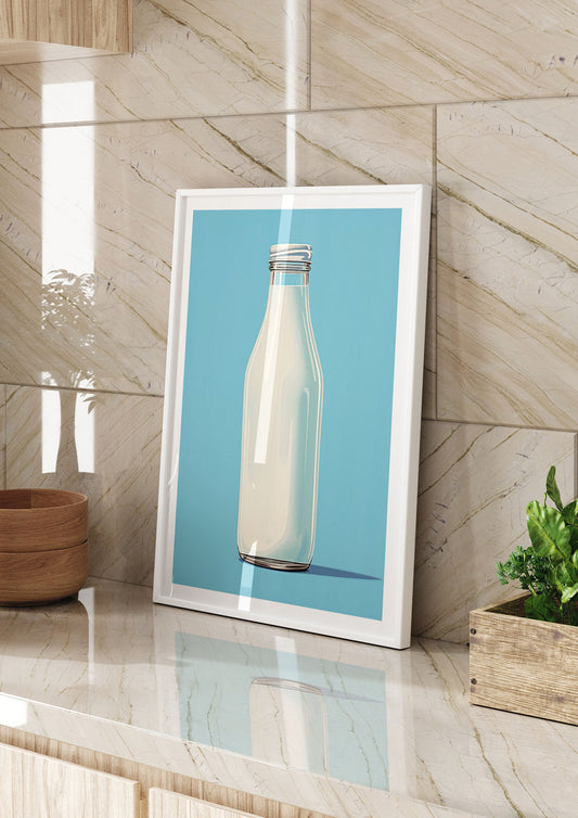 Stylized Milk Bottle British Dairy Art
