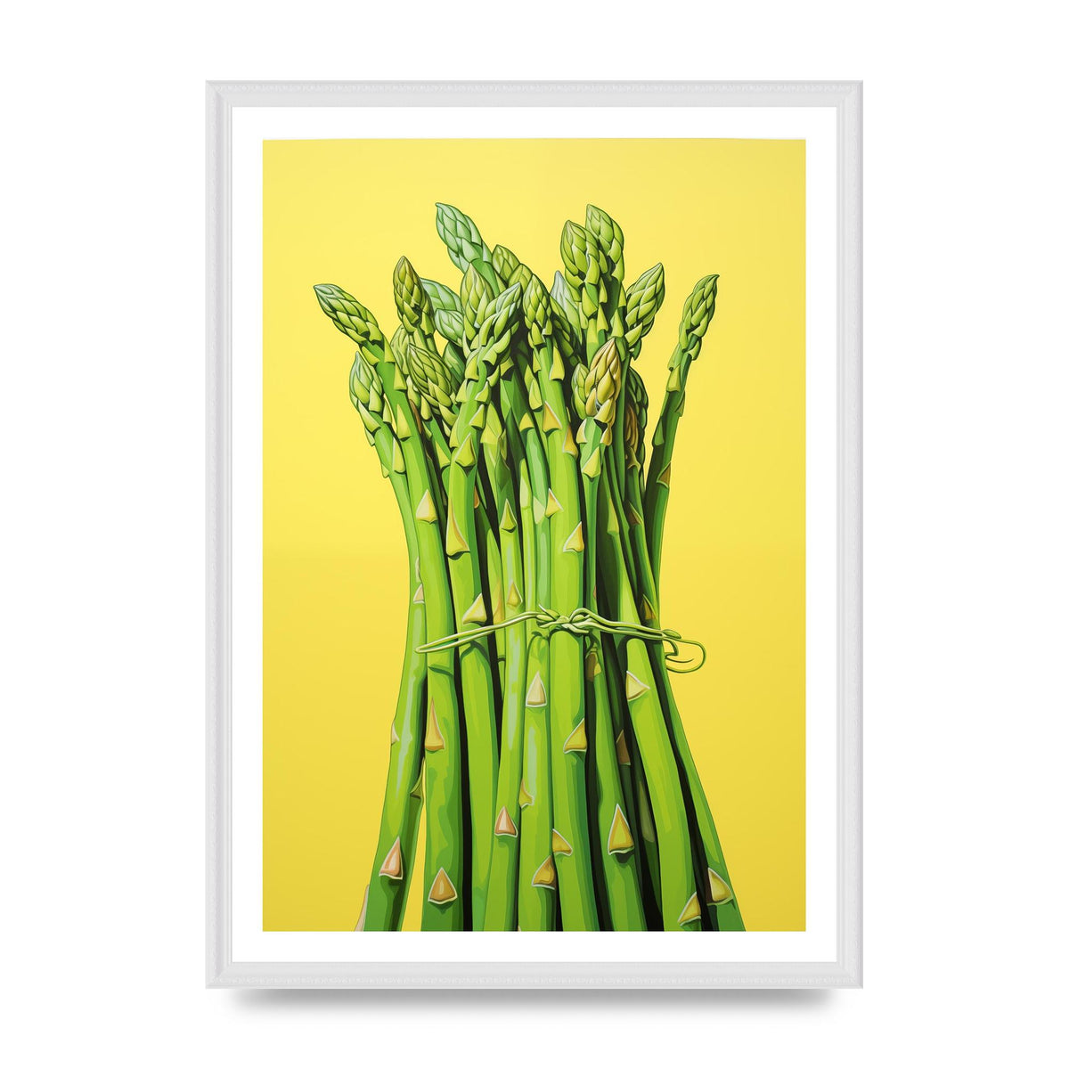 Vibrant Asparagus Bunch Risograph