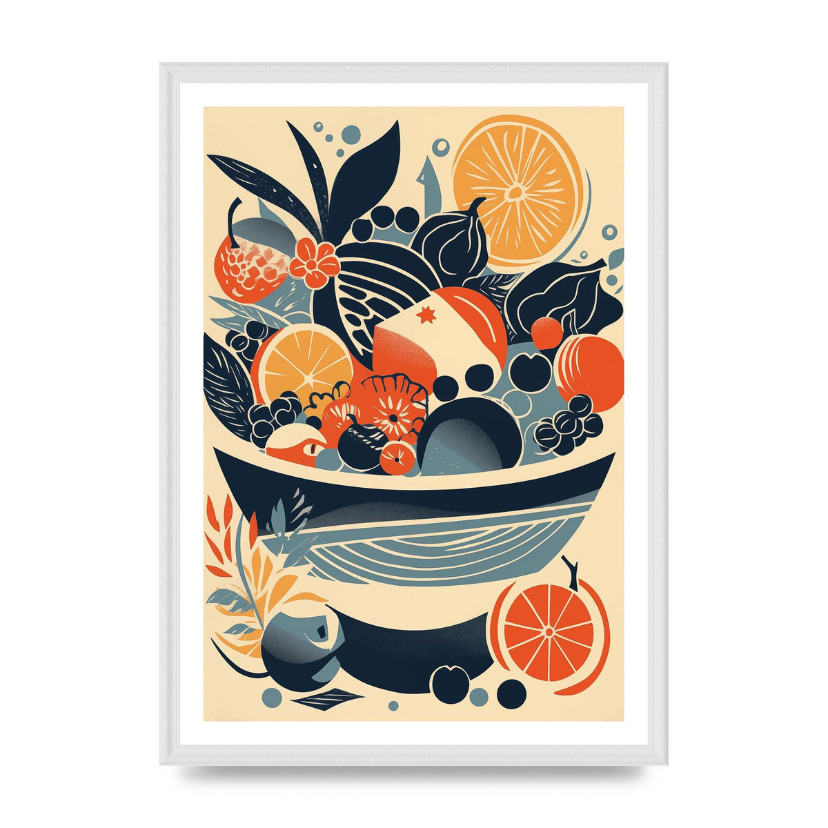 Contemporary Fruit Bowl Risograph