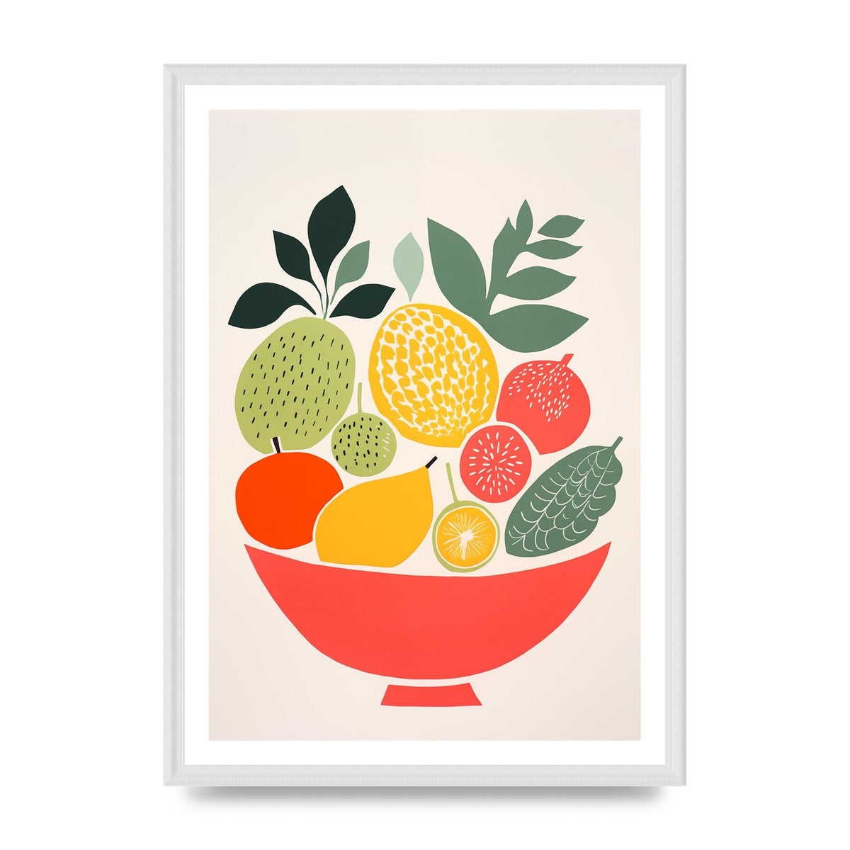 Fruit Bowl Silhouettes Minimalist Riso
