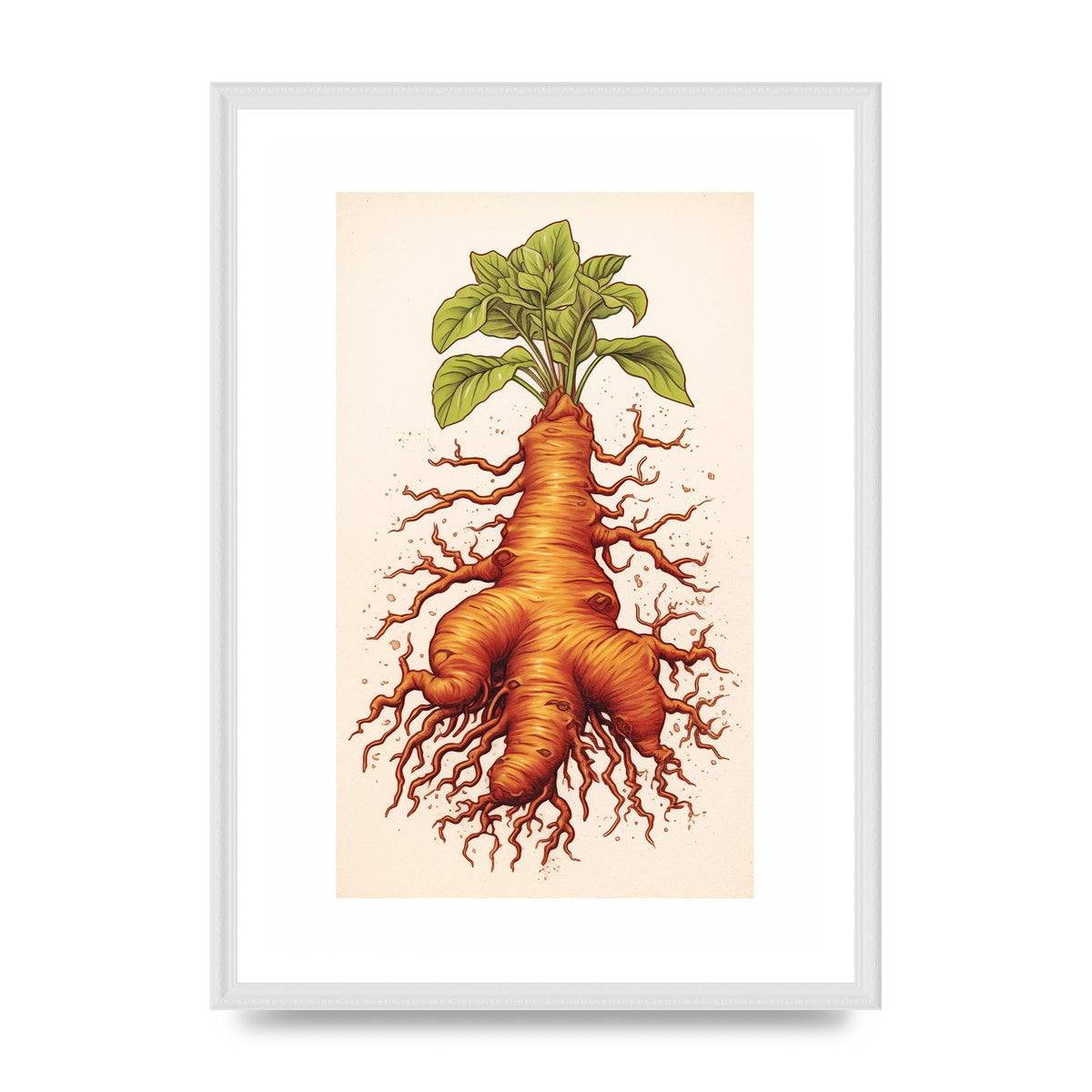 Textured Ginger Root Risograph Art