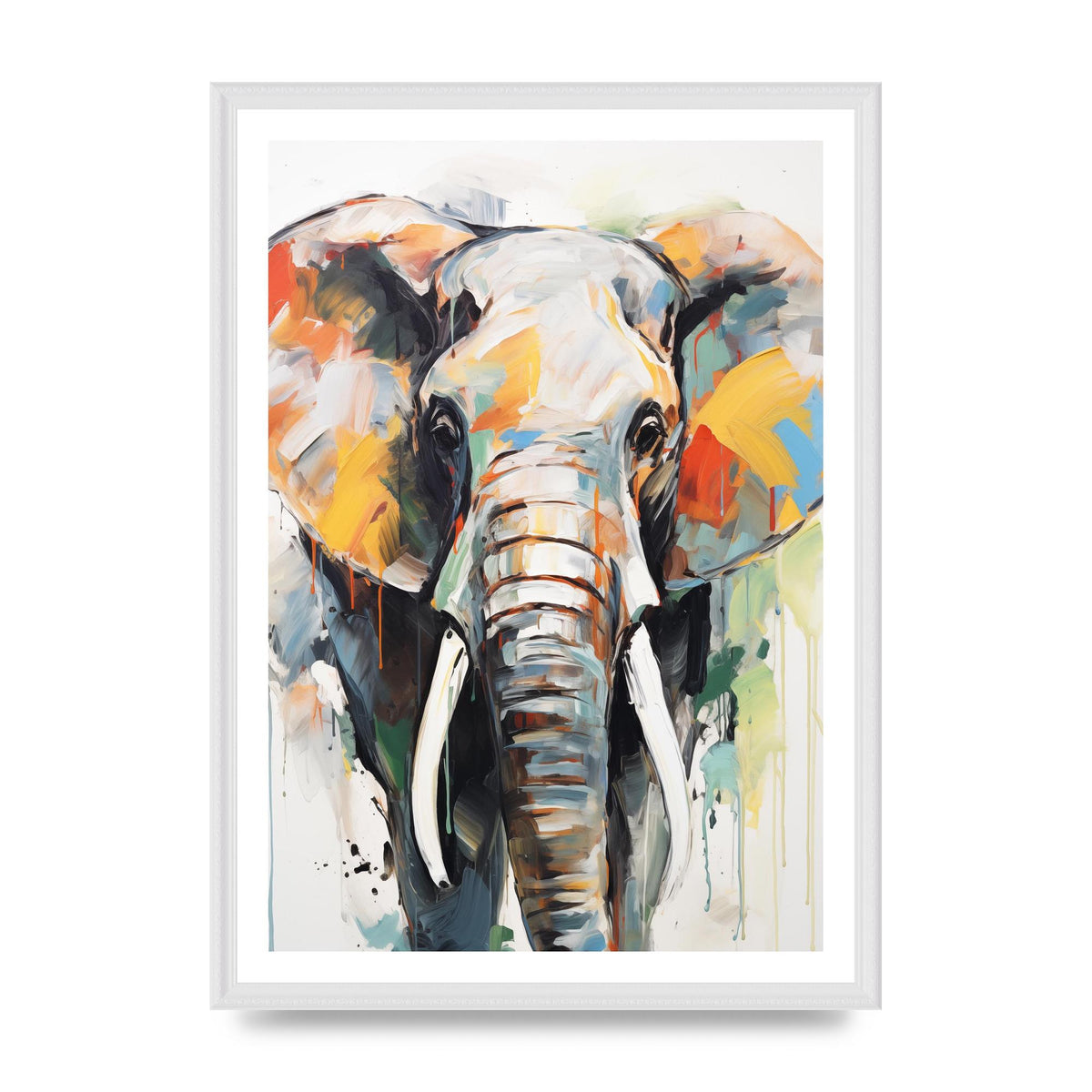 Elephant Contour Black and White