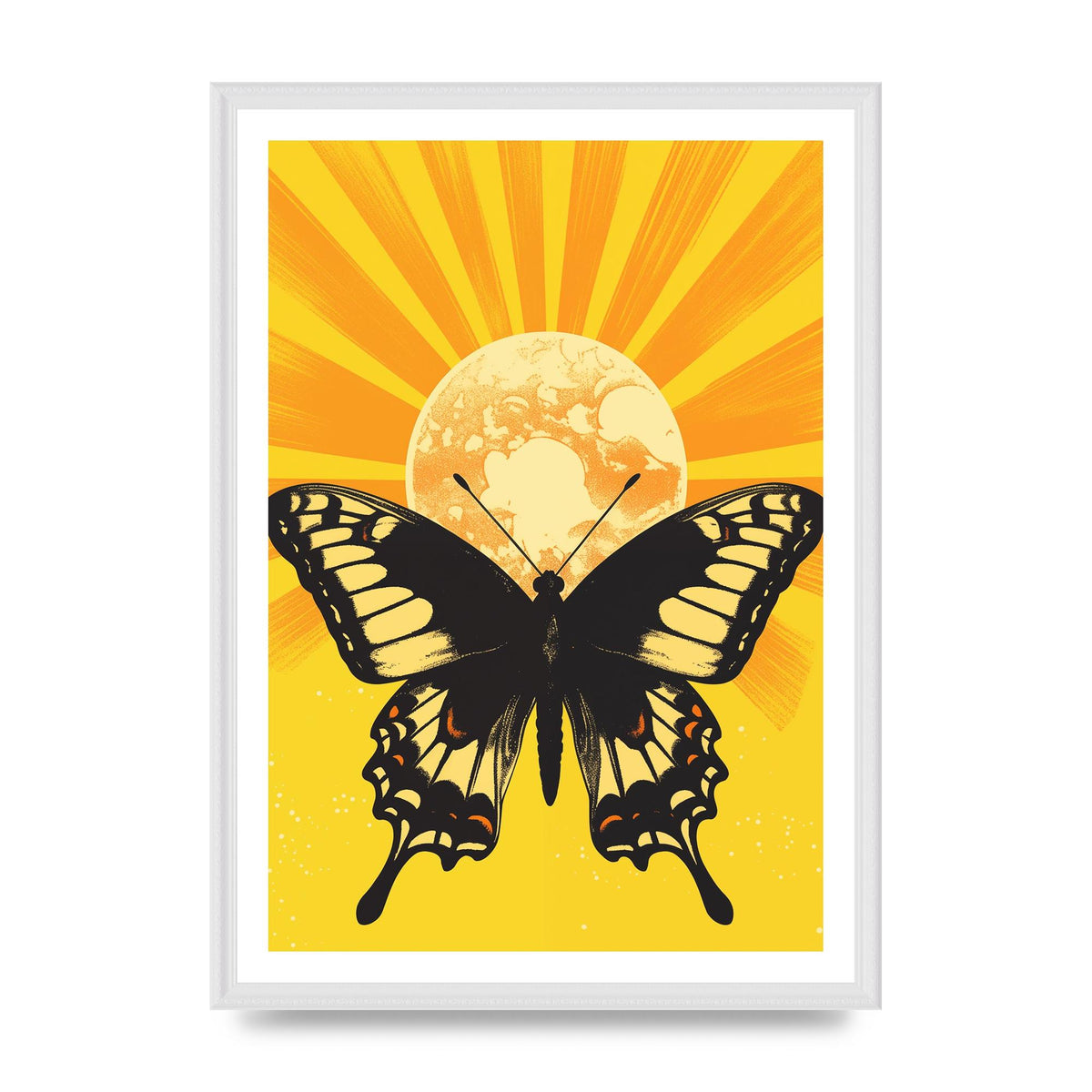 Monochrome Butterfly on Yellow