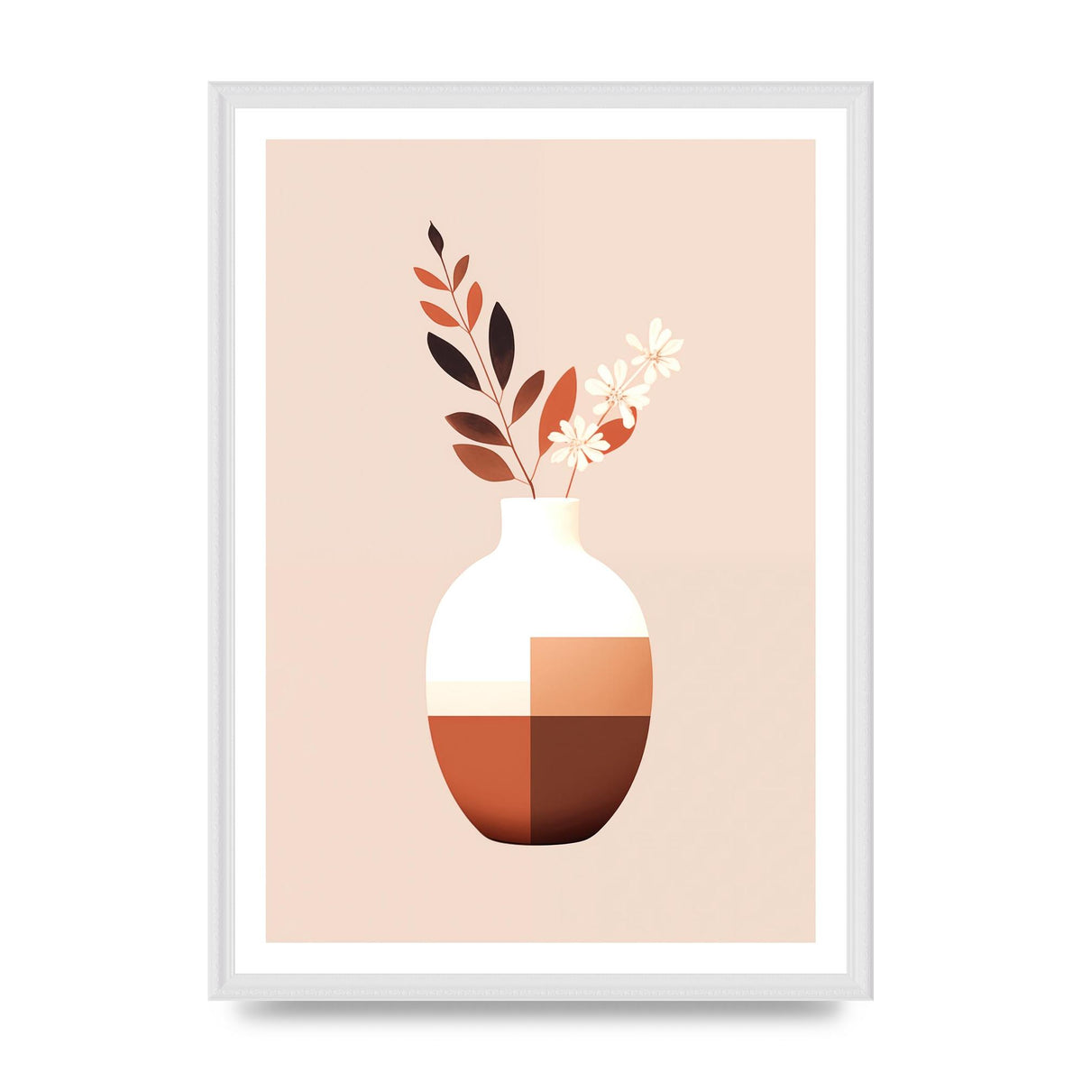 Boho Vase Simplicity Clean Riso Print