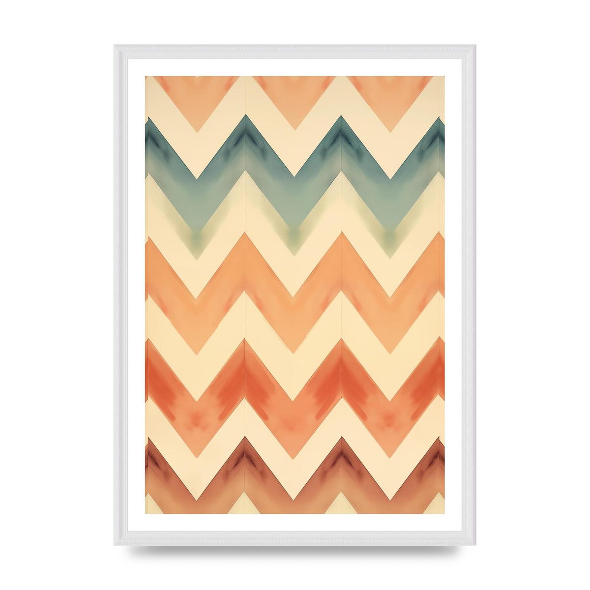 Boho Chevron Art in Cream and Brown
