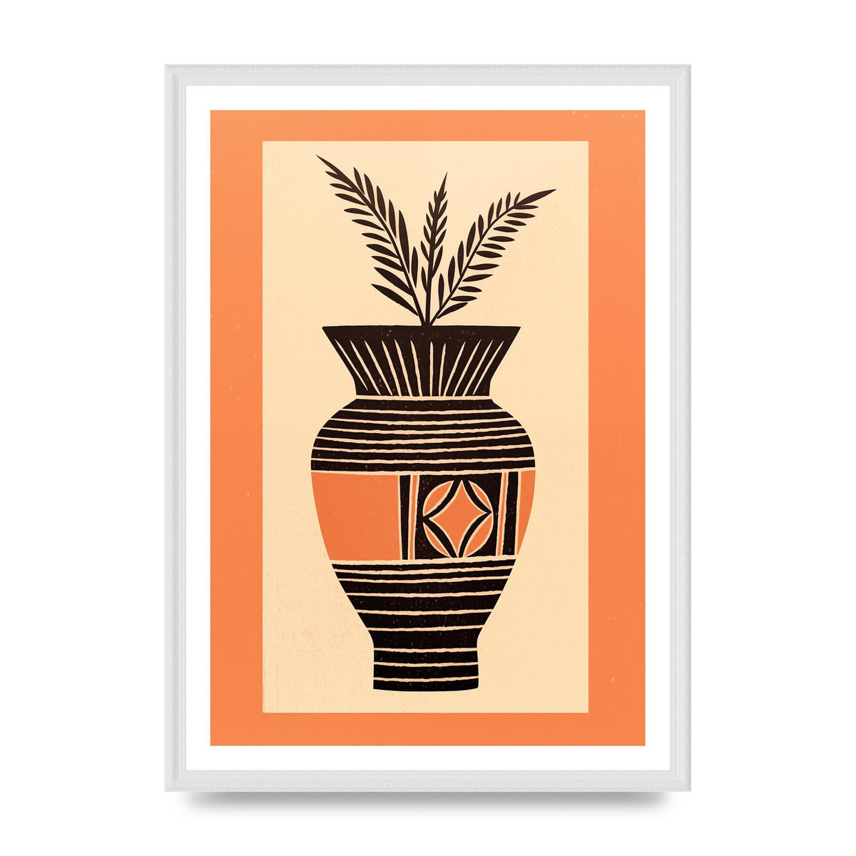 Boho Vase Outline Bold Lines Grainy Finish