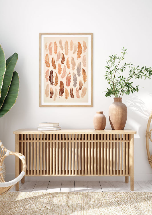 Feathered Peace Minimalist Boho Print