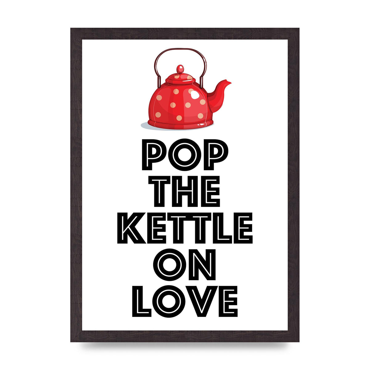 Pop The Kettle On Love - A3 framed