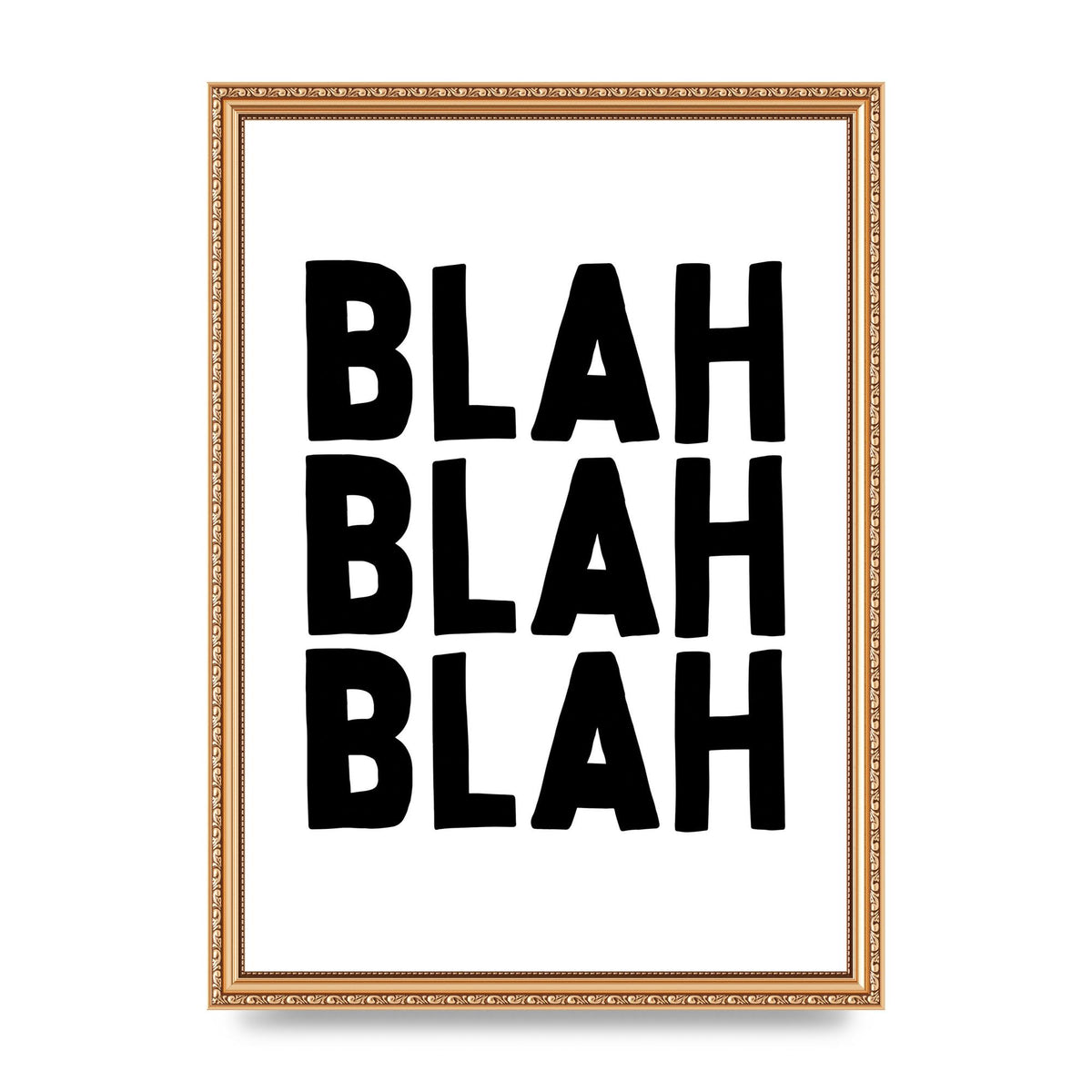 Blah Blah Blah" Printed Poster - A3 framed