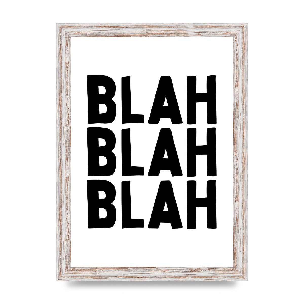 Blah Blah Blah" Printed Poster - A4 framed