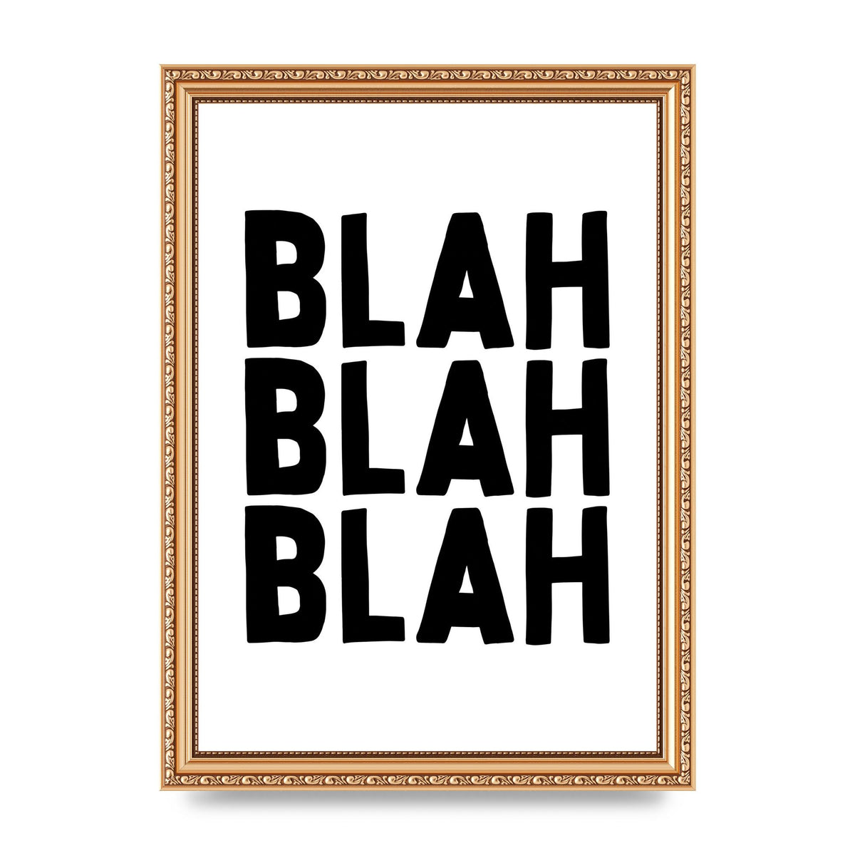 Blah Blah Blah" Printed Poster - A4 framed