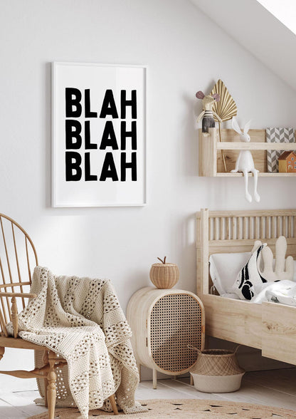 Blah Blah Blah" Printed Poster - nursery 1