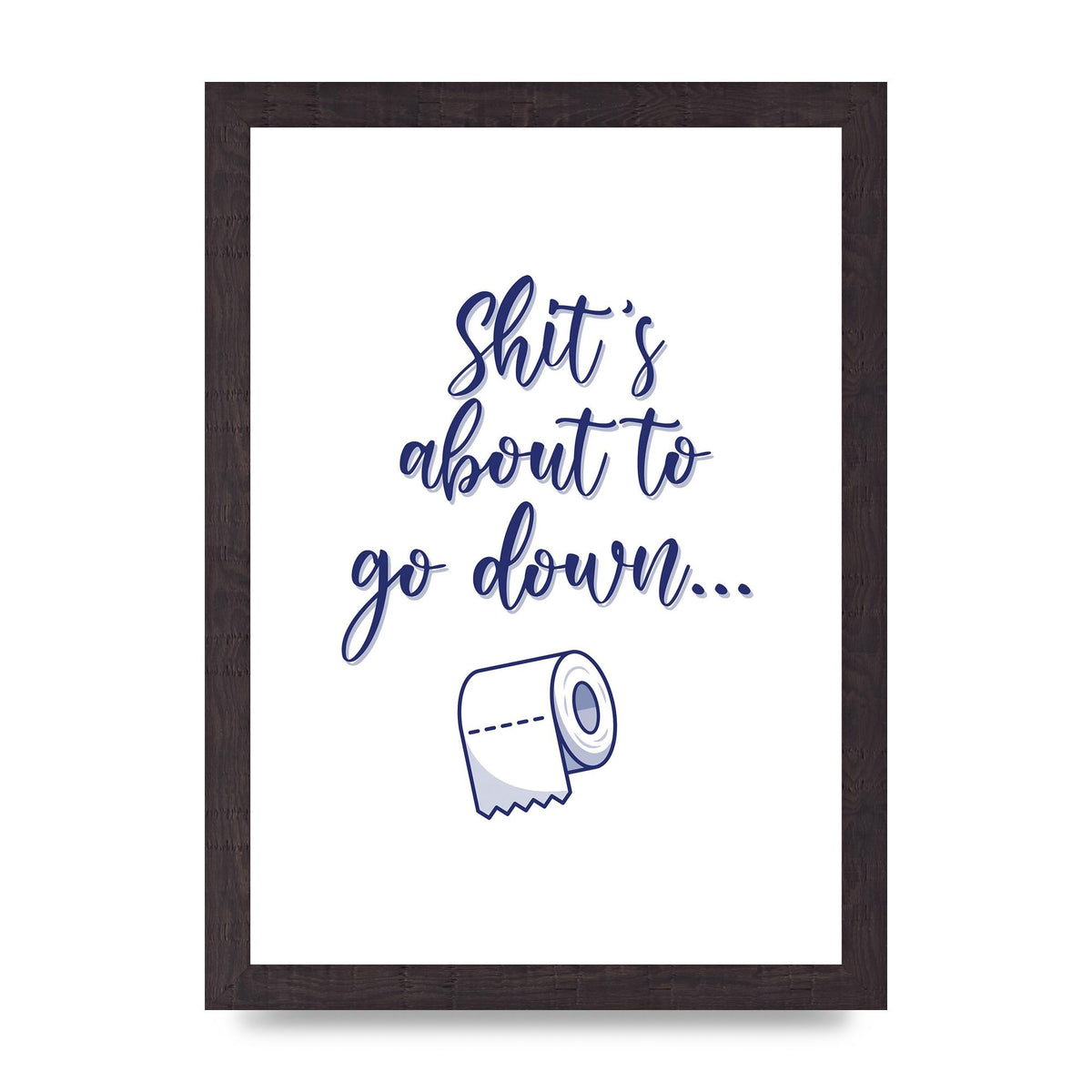 Shit Is About To" Wall Art - A4 framed