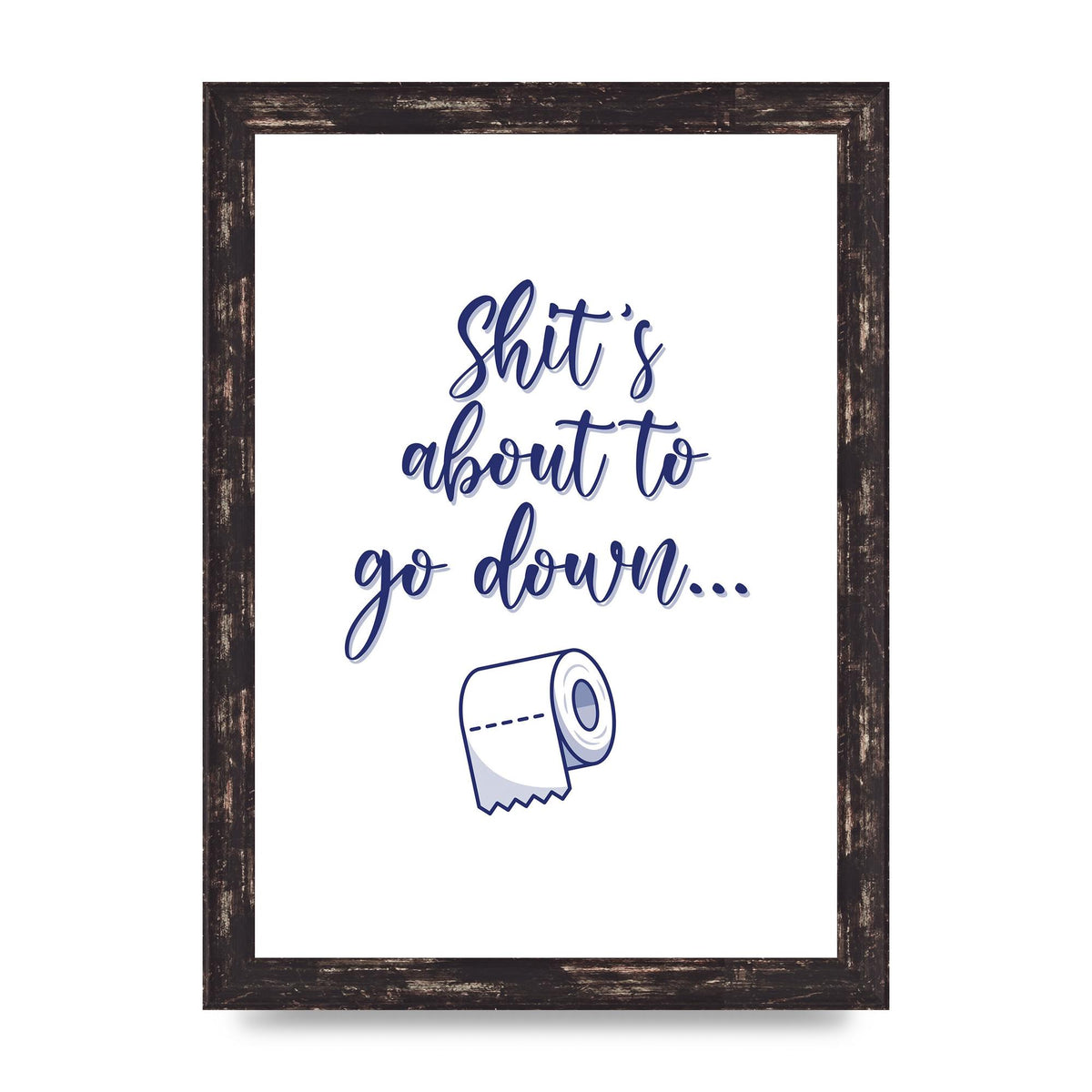 Shit Is About To" Wall Art - A4 framed