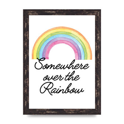 Somewhere Over The Rainbow Wall Art - A4 framed