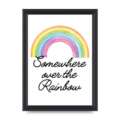 Somewhere Over The Rainbow Wall Art - A4 framed