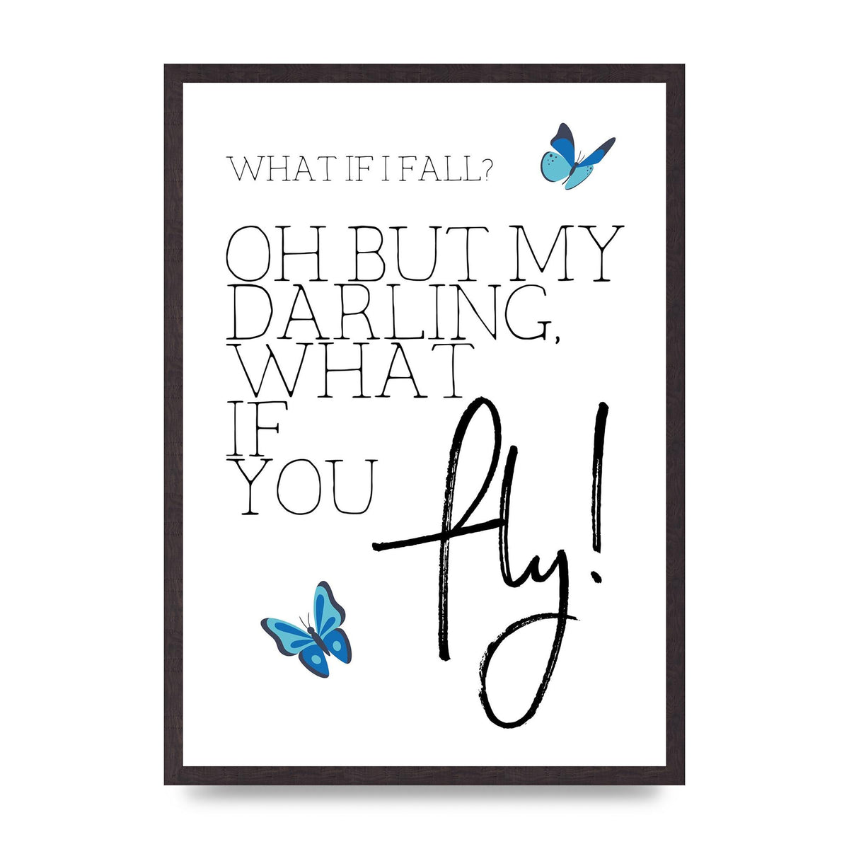 What If I Fall" Printed Poster - A2 framed