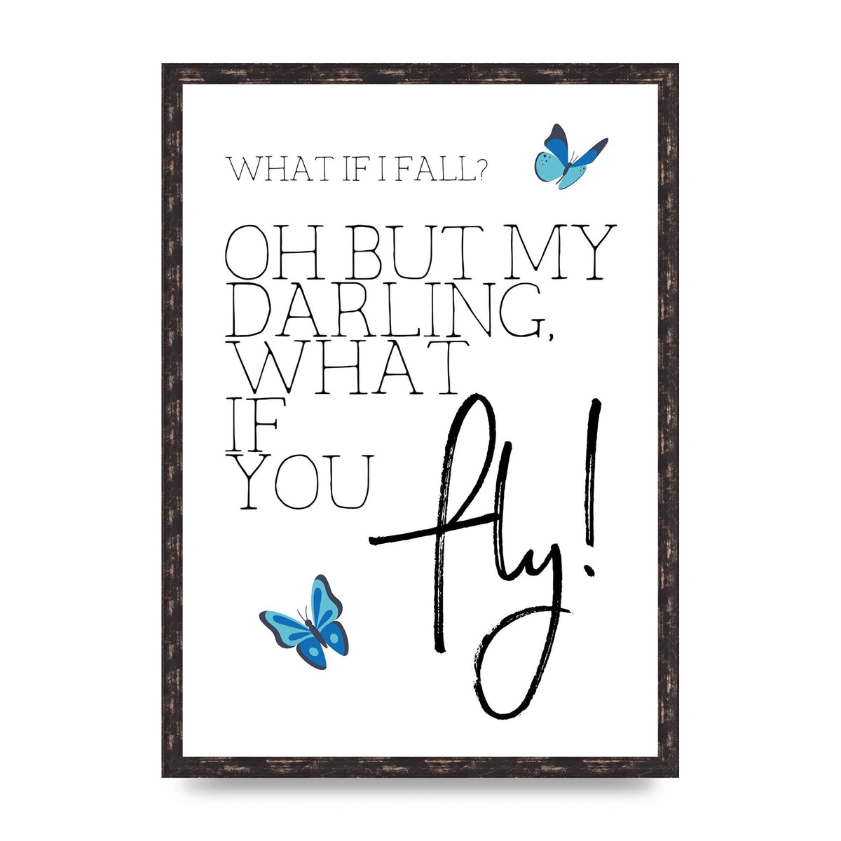 What If I Fall" Printed Poster - A2 framed
