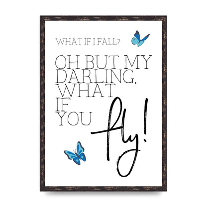 What If I Fall" Printed Poster - A2 framed