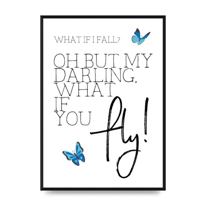 What If I Fall" Printed Poster - A2 framed