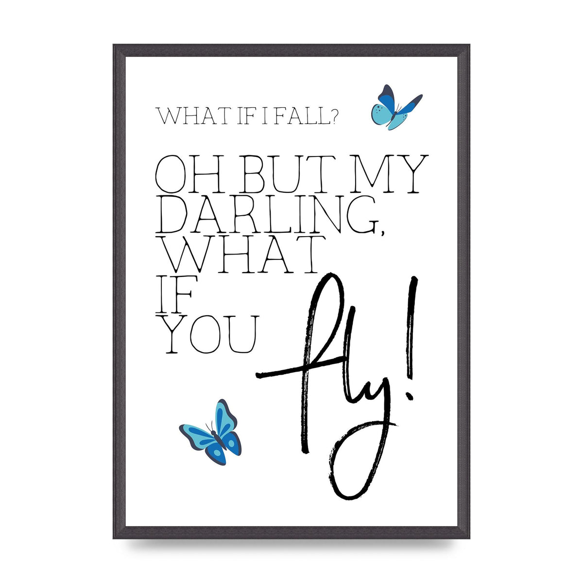 What If I Fall" Printed Poster - A2 framed