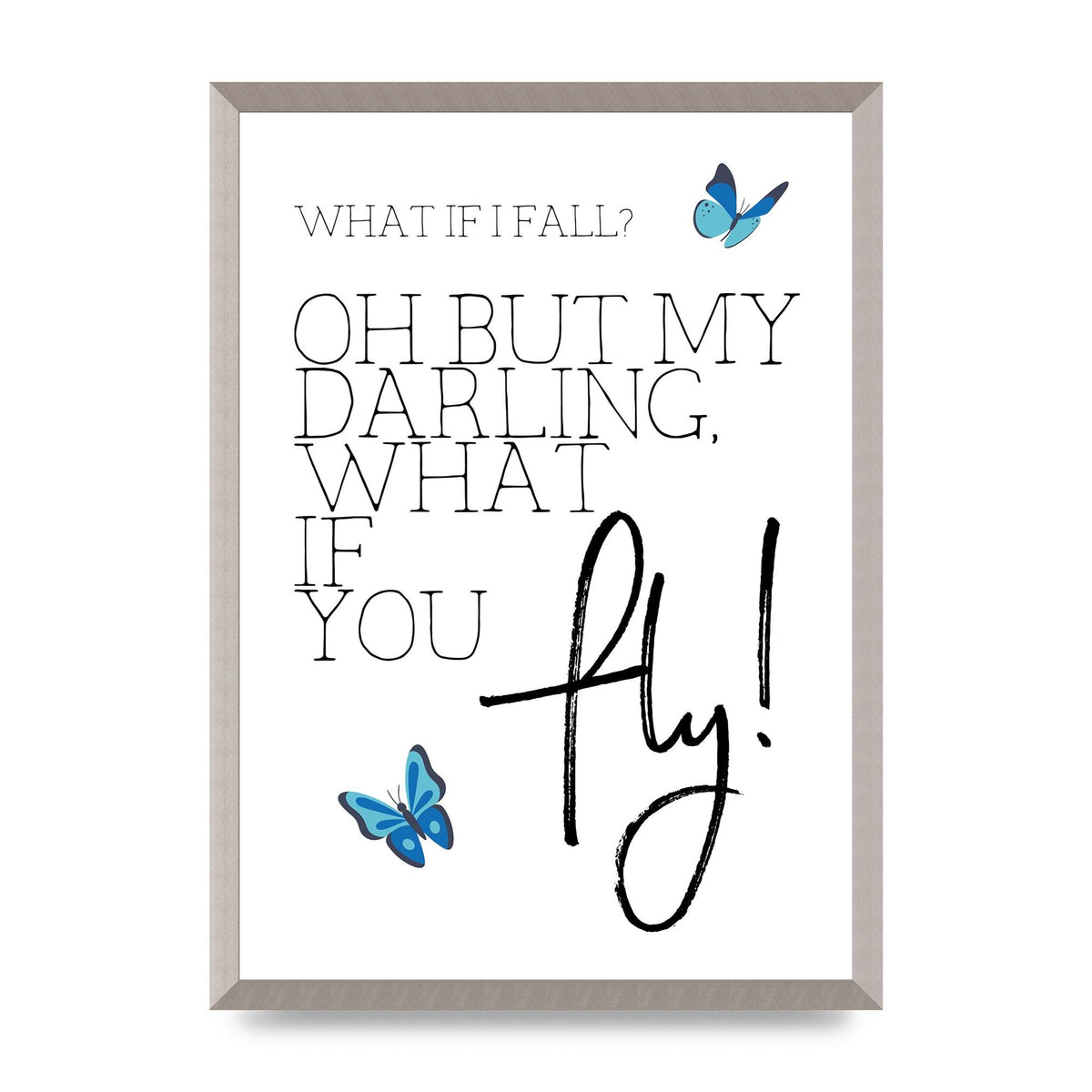 What If I Fall" Printed Poster - A2 framed