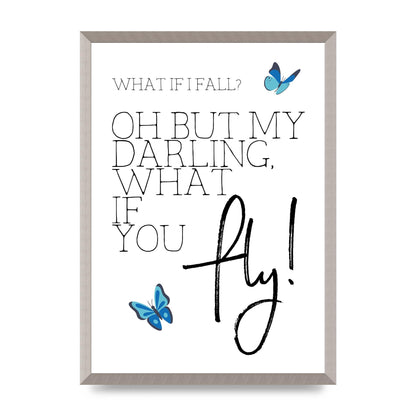 What If I Fall" Printed Poster - A2 framed