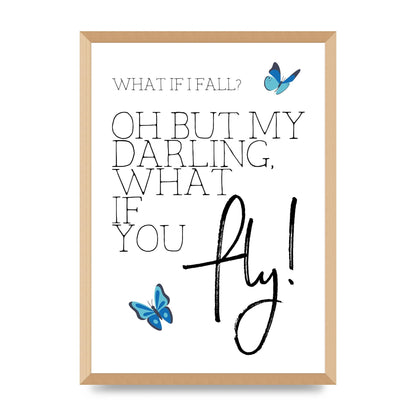 What If I Fall" Printed Poster - A2 framed