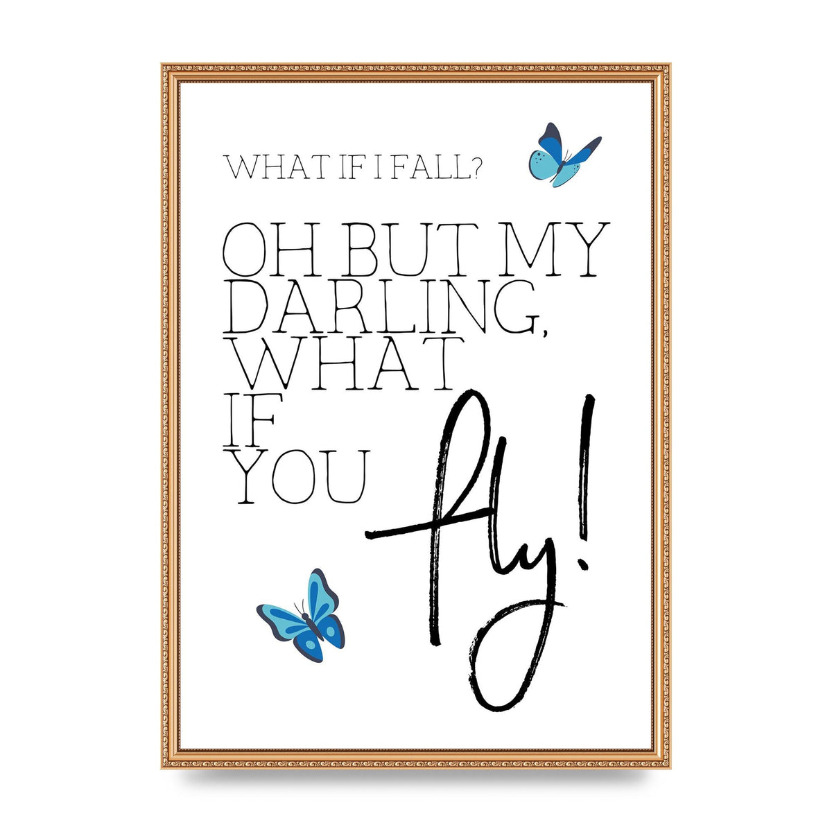 What If I Fall" Printed Poster - A2 framed
