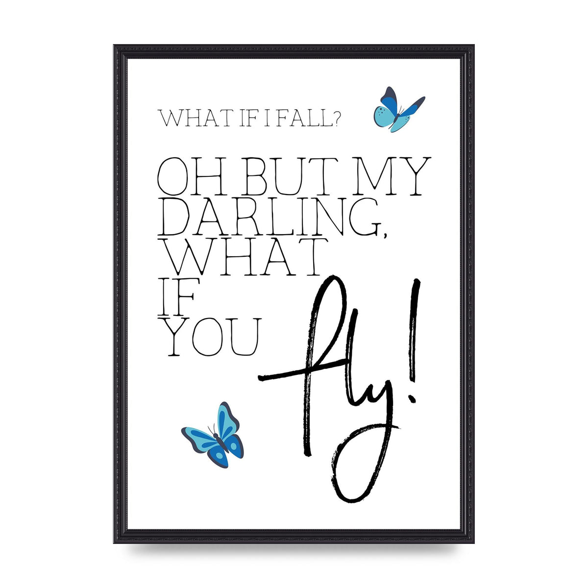 What If I Fall" Printed Poster - A2 framed