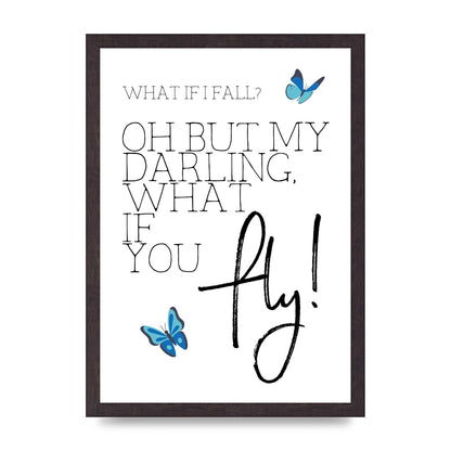 What If I Fall" Printed Poster - A3 framed