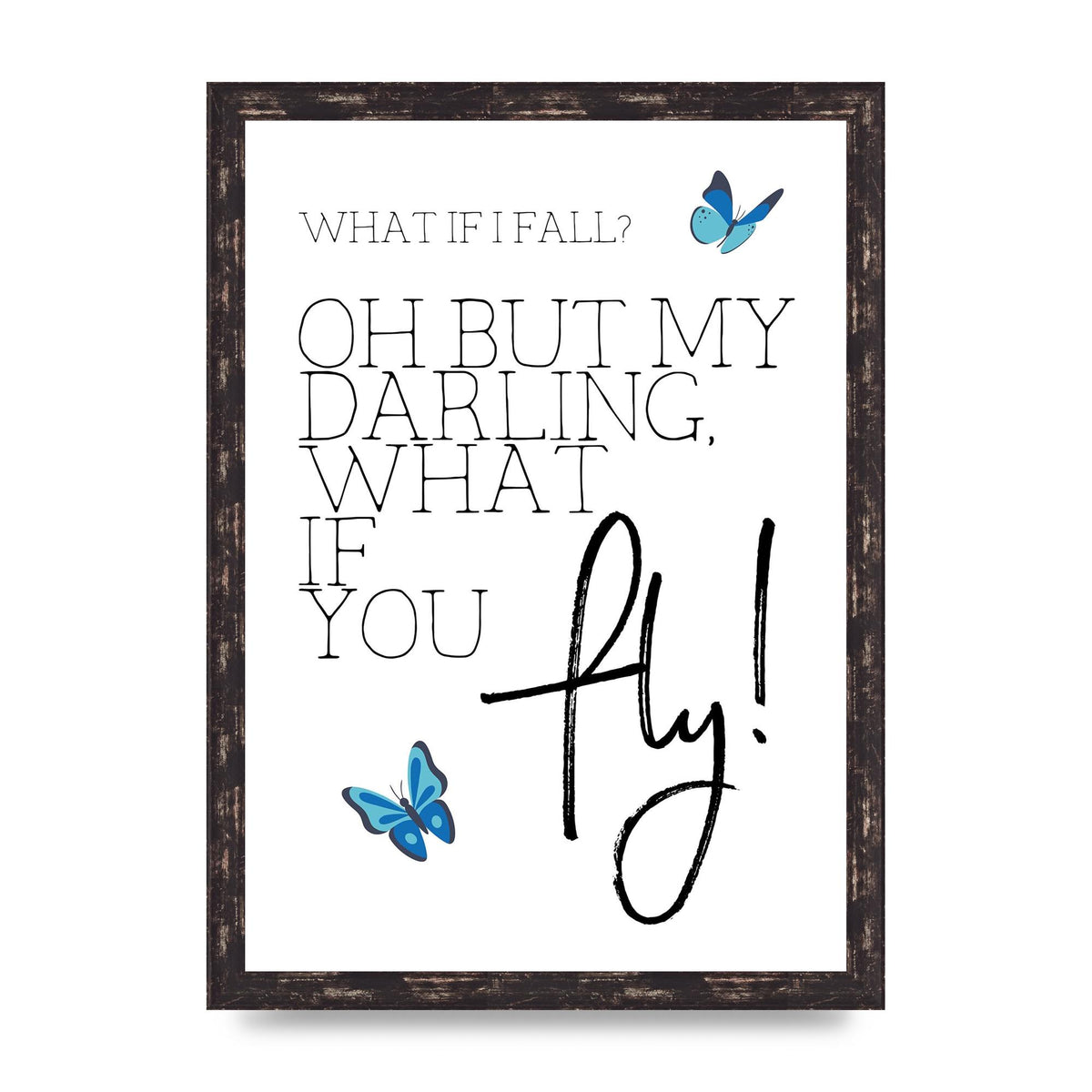 What If I Fall" Printed Poster - A3 framed