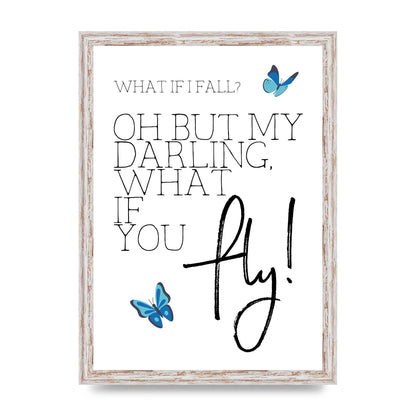 What If I Fall" Printed Poster - A3 framed