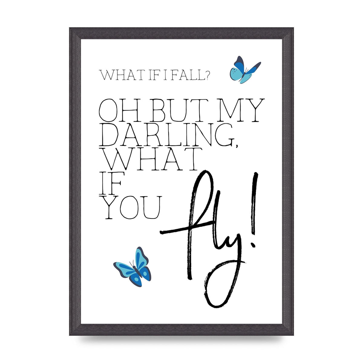 What If I Fall" Printed Poster - A3 framed